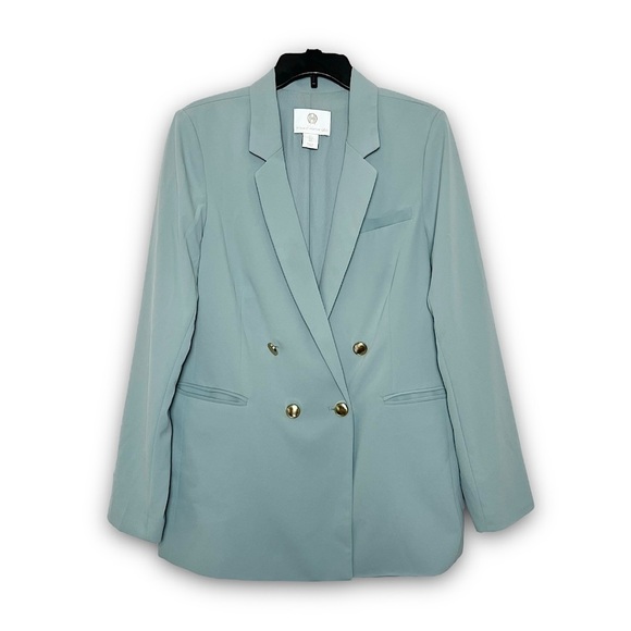 HOUSE OF HARLOW 1960 Oversized Blazer Double Breasted Long Boyfriend Jacket L - Picture 2 of 6